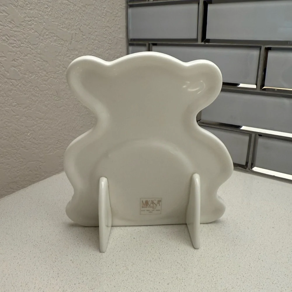 Vintage 1990s Mikasa Baby Nursery Frame Teddy and Friend Bone China